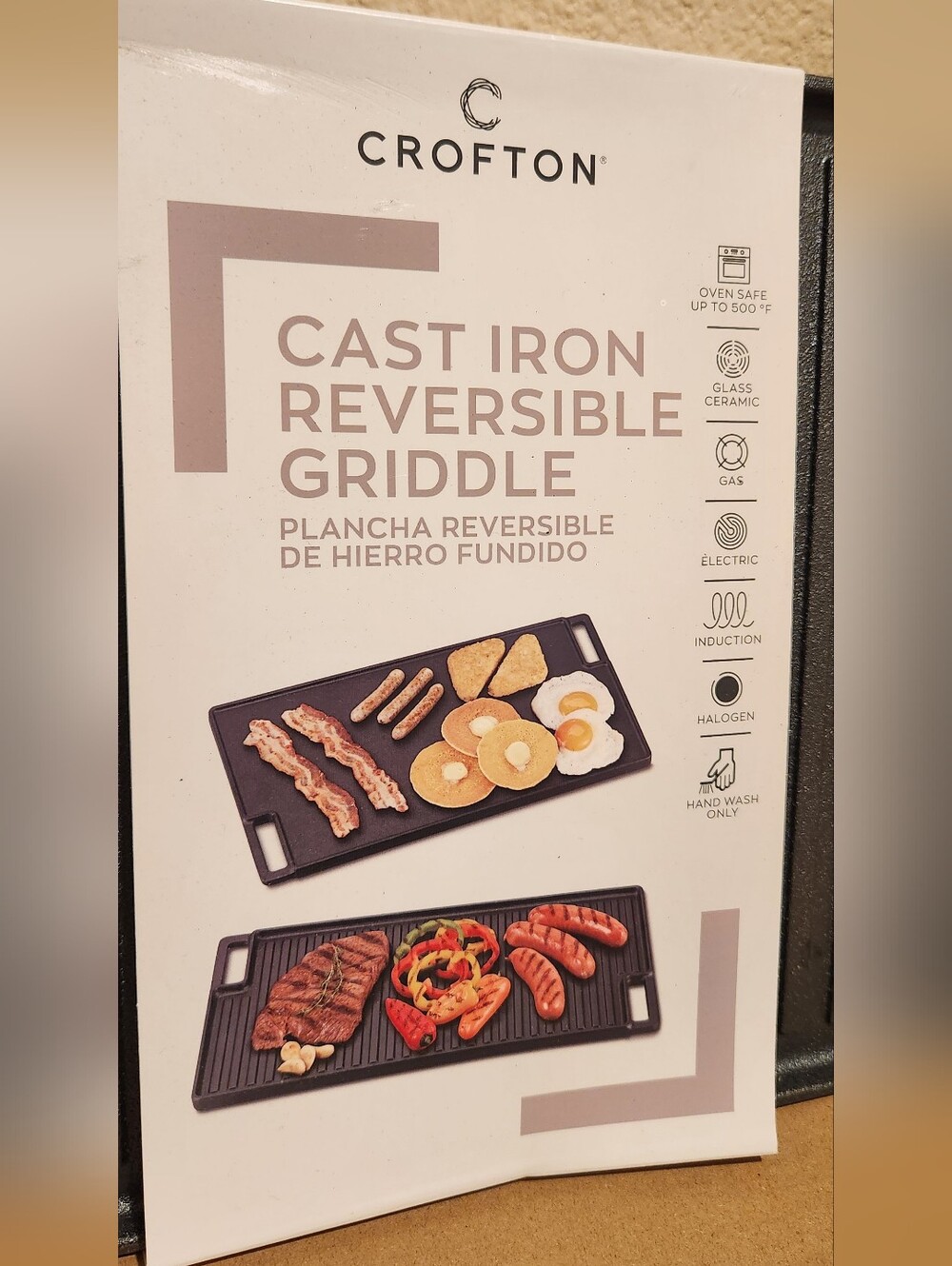 Crofton Cast Iron Reversible Griddle - Black